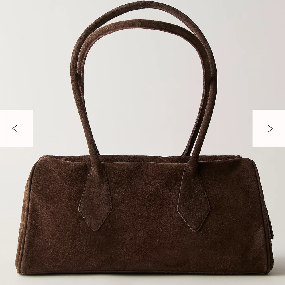 Elegant Brown Suede Handbag